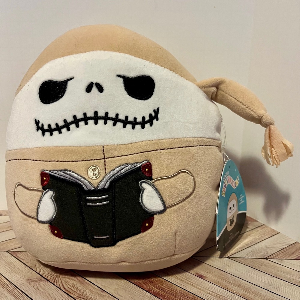 Squishmallows Jack Skellington Plush 8" Tan‎ Pajamas Book NBC 2025 Disney NWT